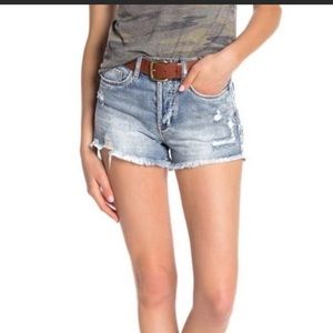 High Rise distressed denim shorts - size 27